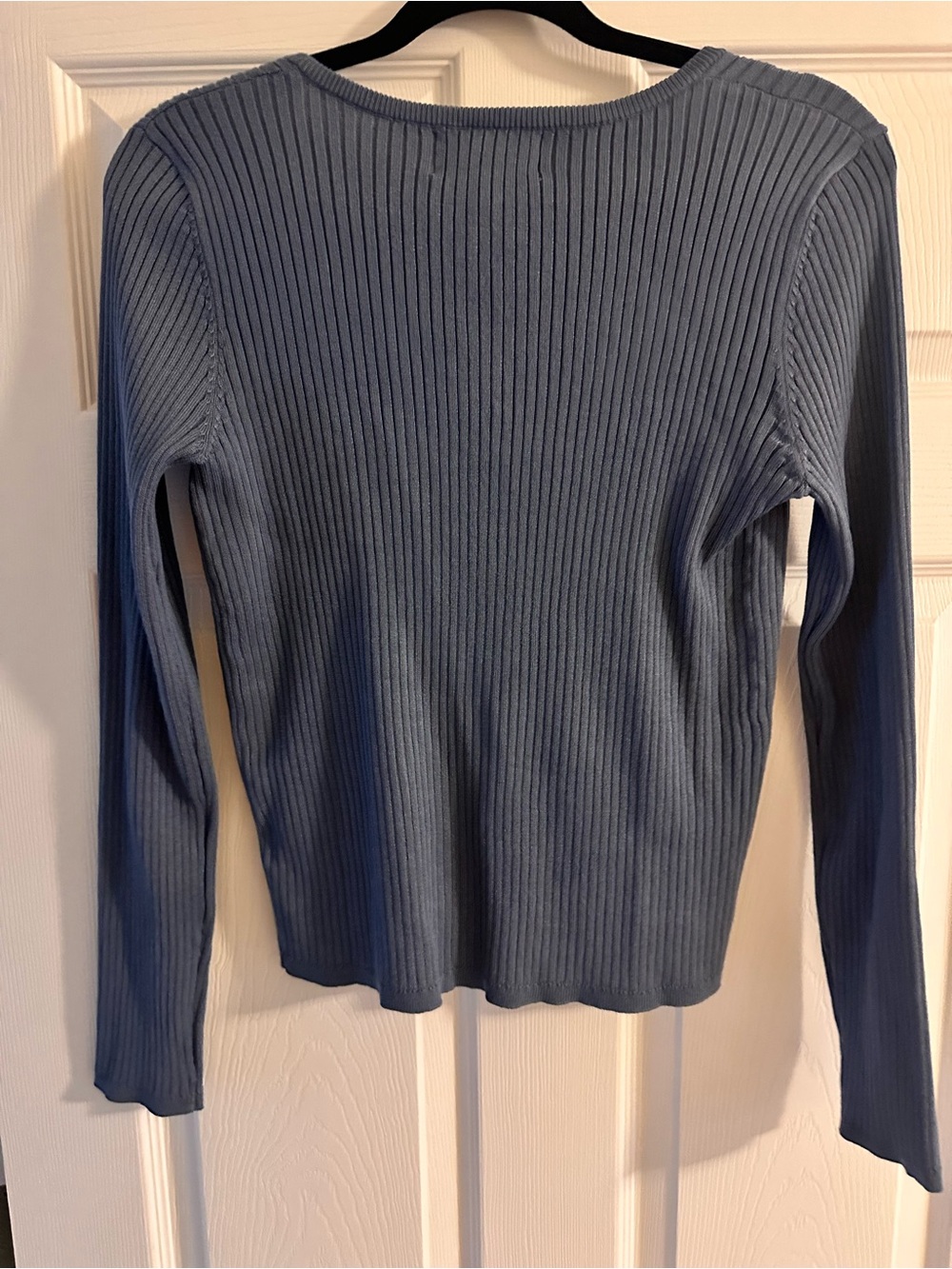 Pinque Blue Ribbed Button Front Cardigan Top Size Large - Picture 7 of 7